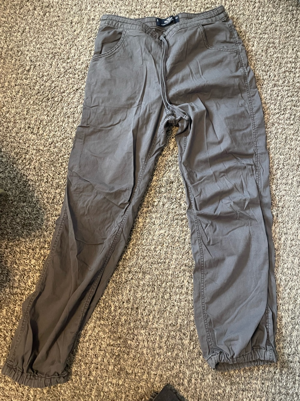 Hollister Drawstring Jogger Chinos in Gray